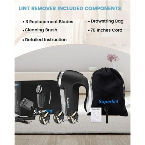 Best Rated Electric Sweater Shaver Fuzz Pill Bobble Remover for Fabric Fleece - Picture 5 of 7